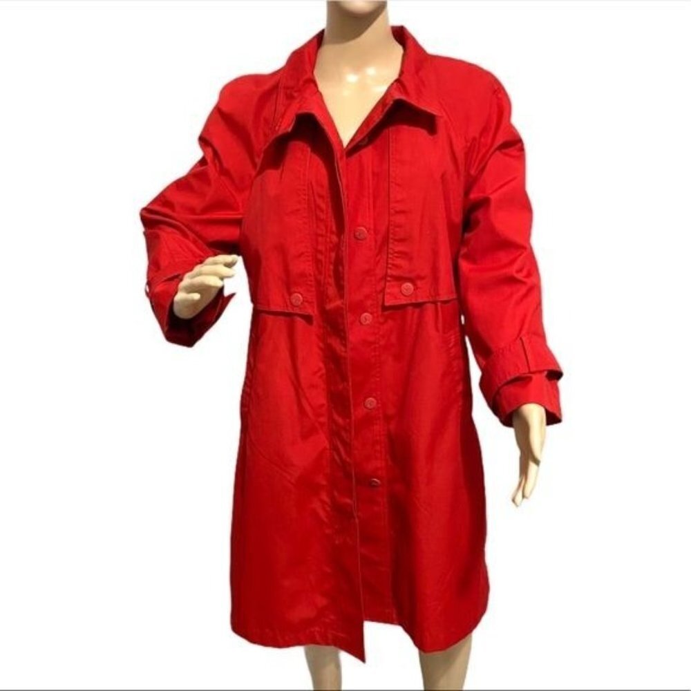 Mulberry & Street Red Vintage Trench Coat Size S